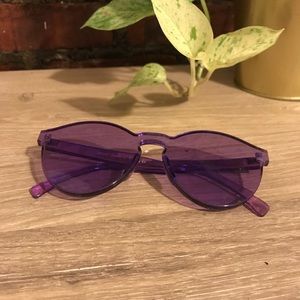 Rimless Purple Mono Block Sunglasses 60mm